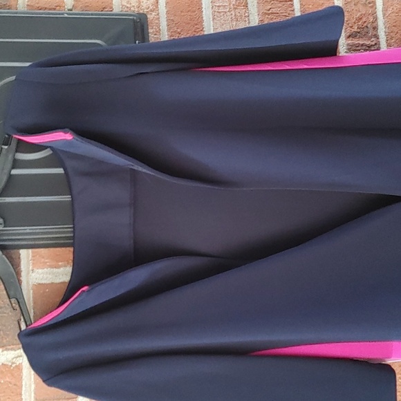 Vince Camuto Pink Stripe Navy 3/4 sleeve Shift Dress Size 8 (1062) - Picture 4 of 6